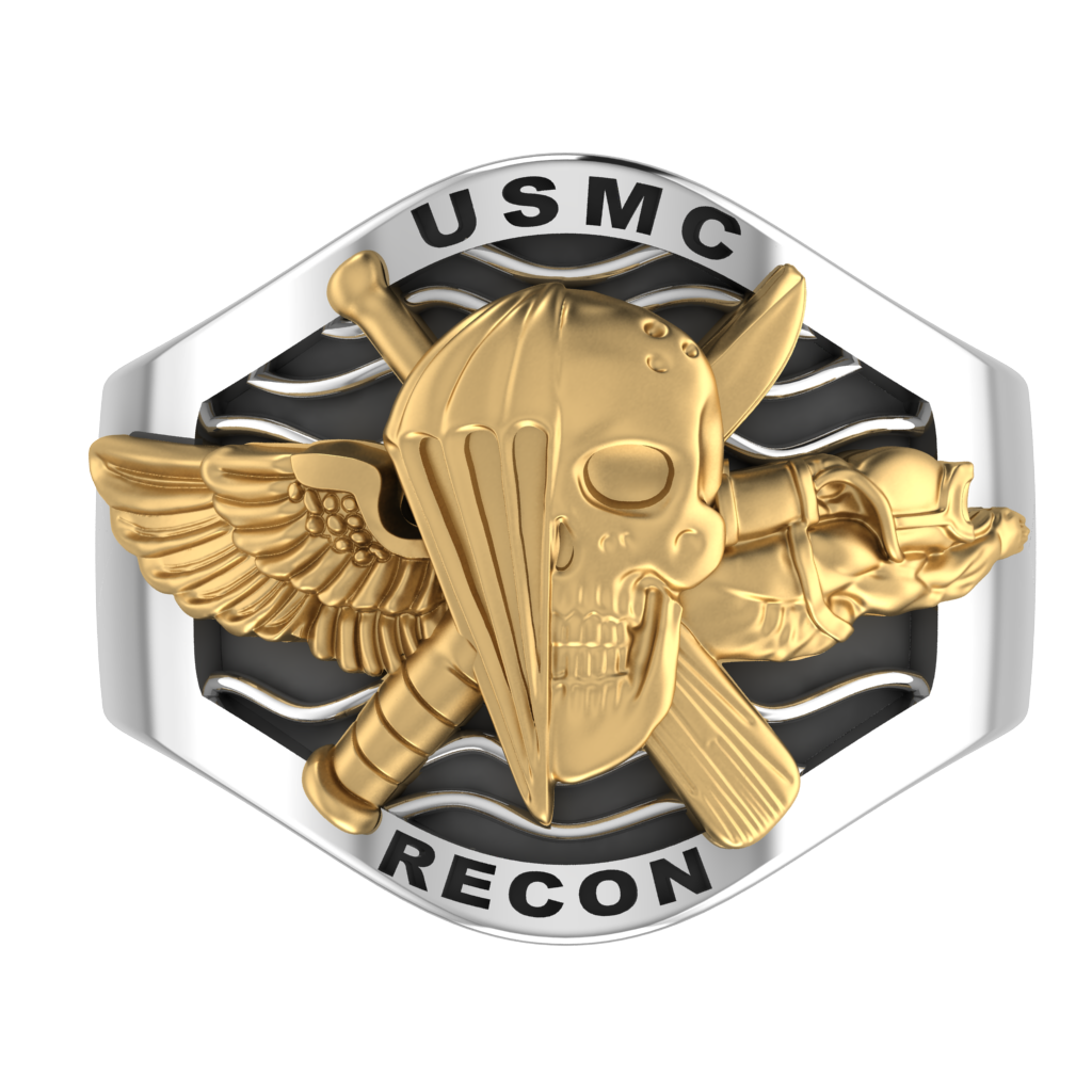 USMC RECON RING 14k YG/SIL